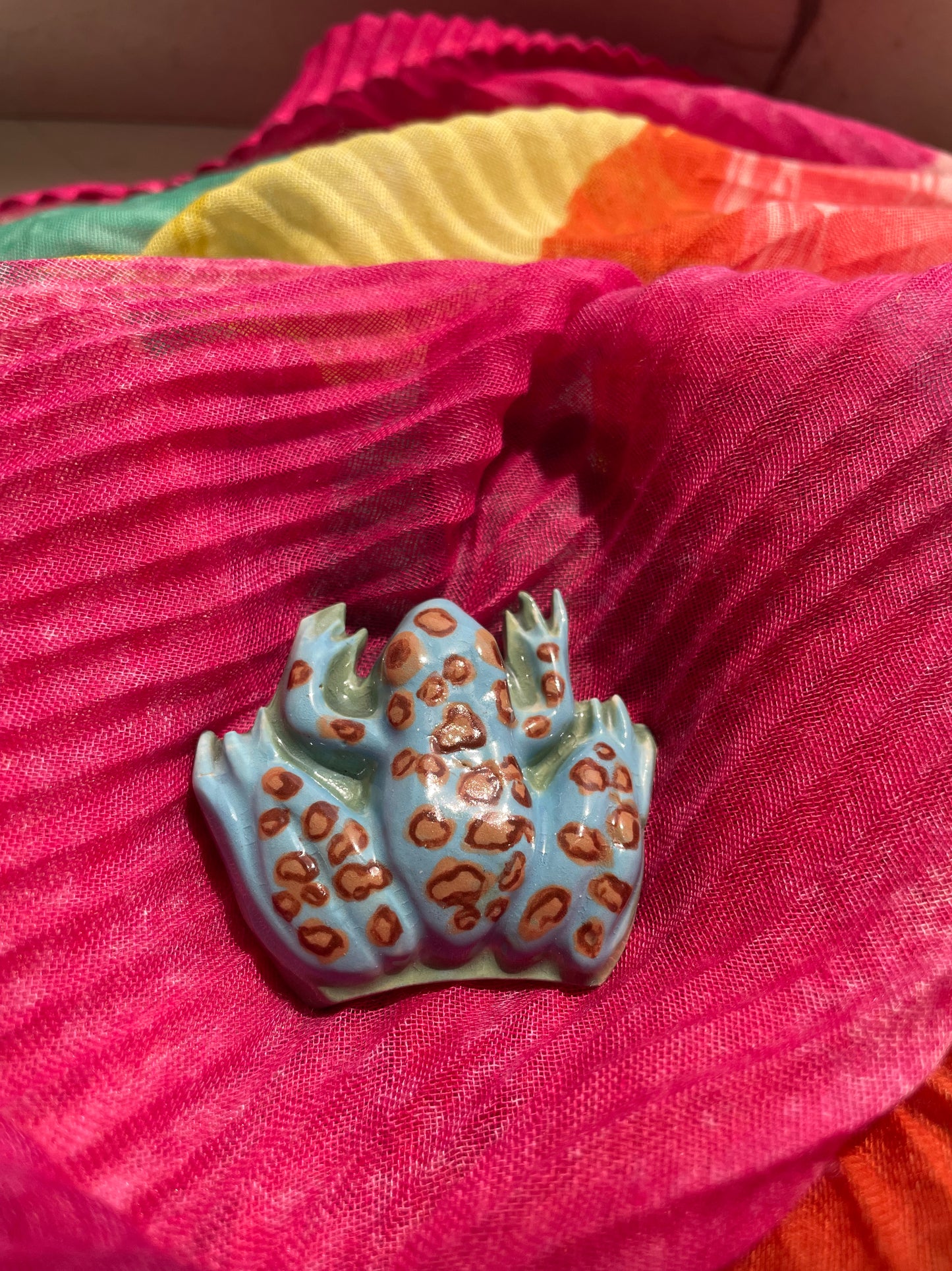 Light Blue Brown Dart frog Magnet