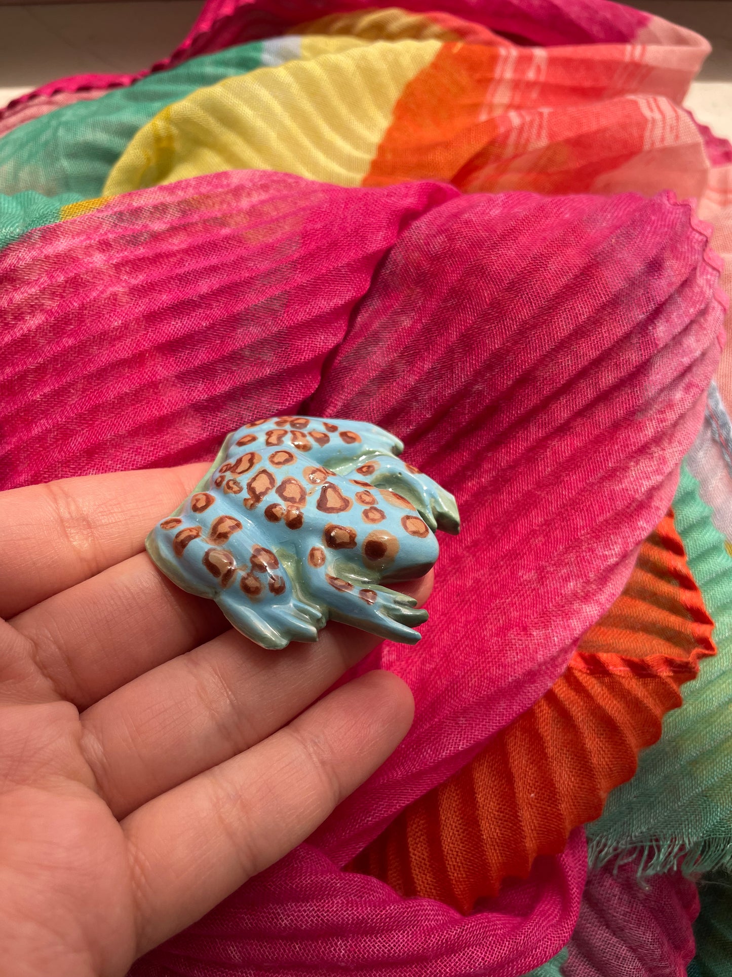 Light Blue Brown Dart frog Magnet