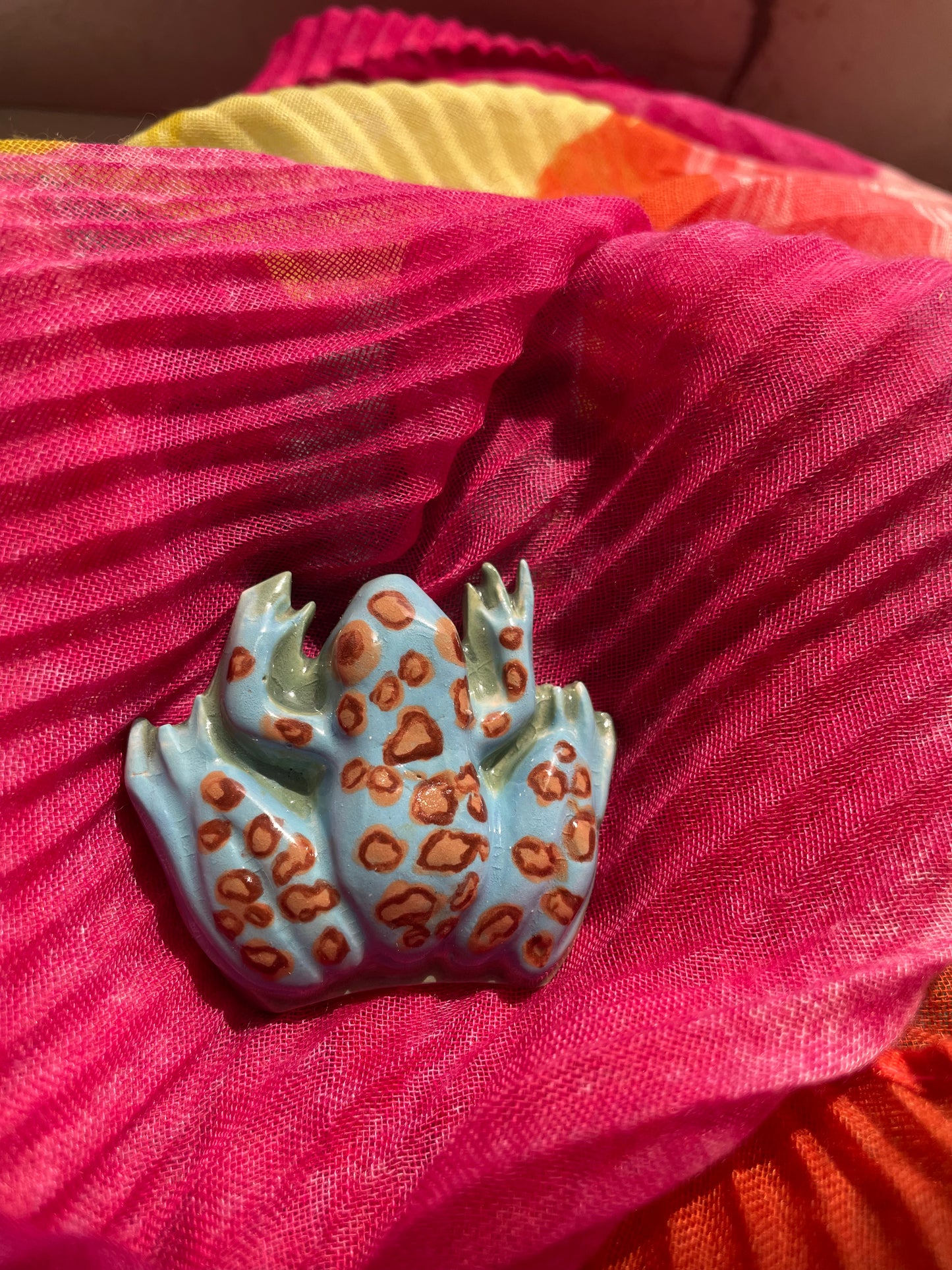 Light Blue Brown Dart frog Magnet
