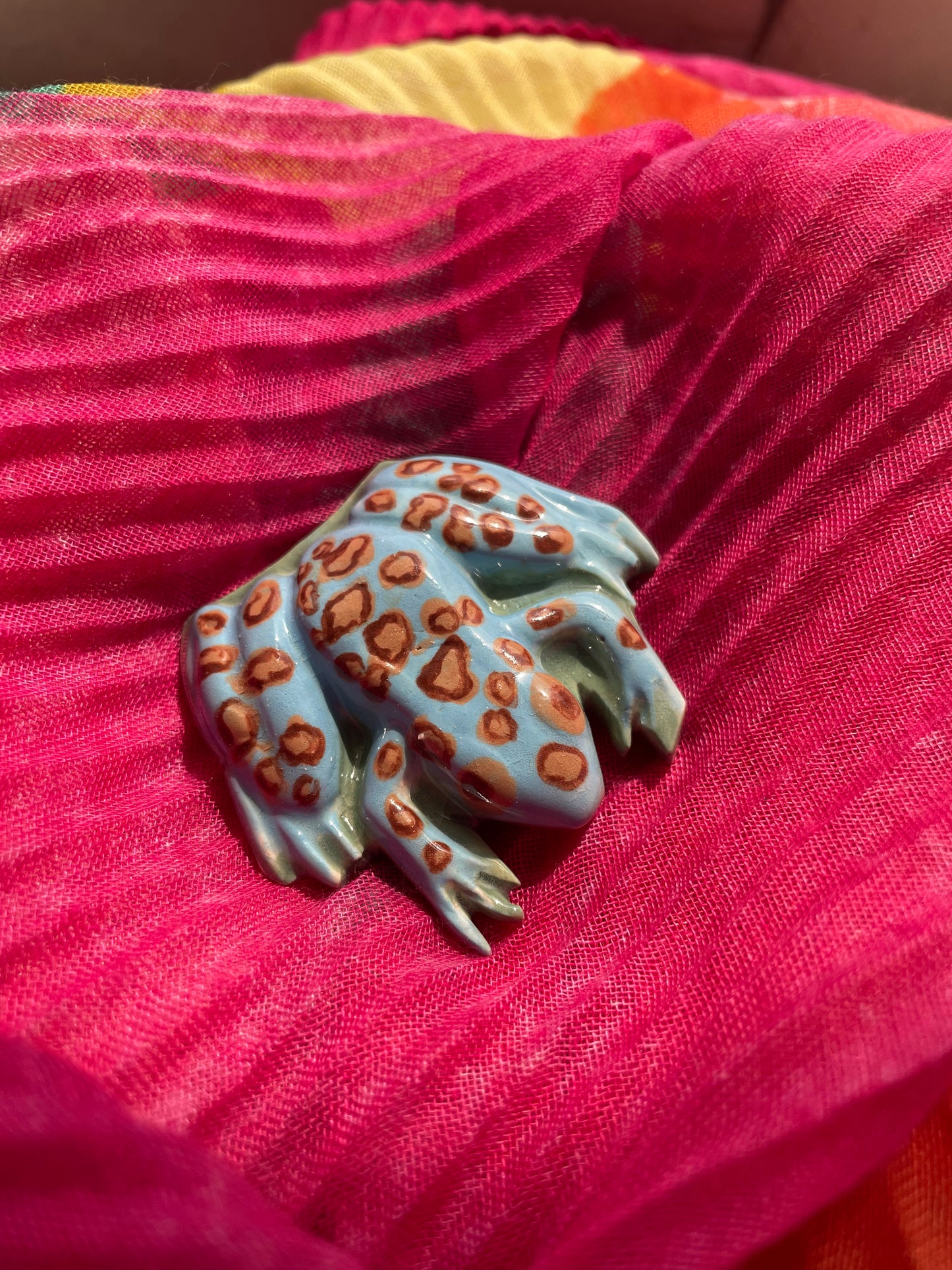 Light Blue Brown Dart frog Magnet