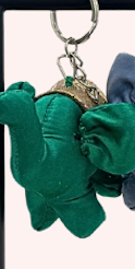 Handmade Natural Silk Elephant Keychains