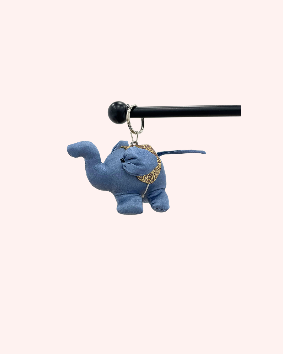 Handmade Natural Silk Elephant Keychains