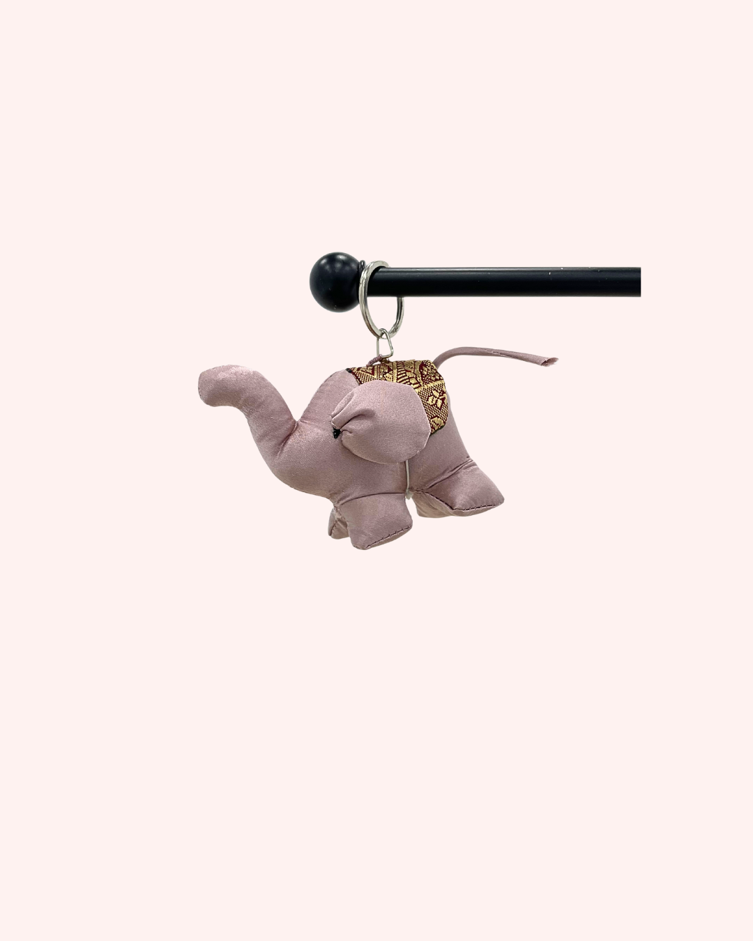 Handmade Natural Silk Elephant Keychains